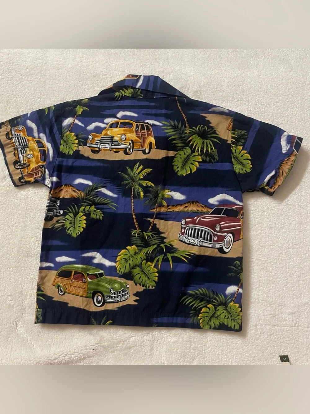 Pacific Legend Retro Palm Trees and Woody Wagons Button Down Shirt size 3T - Picture 11 of 11